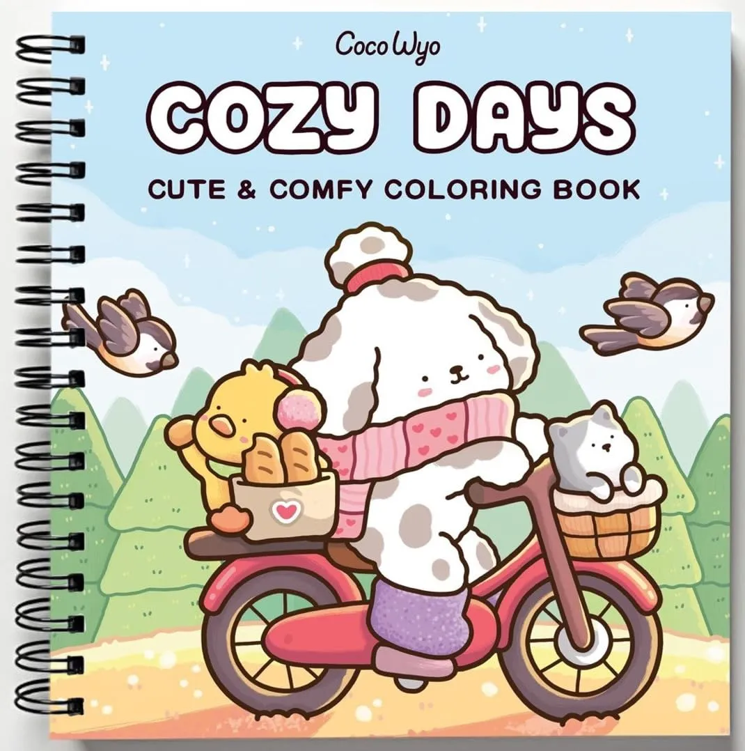 Rebound edition of Cozy Days: Coloring Book for Adults and Kids (Cozy Spaces Coloring) — spiral binding by Spindory